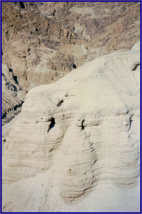 Caves at Qumran where Dead Sea scrolls were found